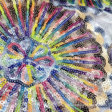 Полиэстер вязаный цветочные вышивки сетка 3 мм блесток ткани